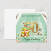 テニス 50歳の誕生日 テニスボール ラケット (正面/裏面)