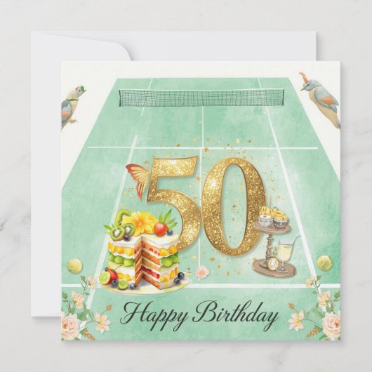 テニス 50歳の誕生日 テニスボール ラケット (正面)