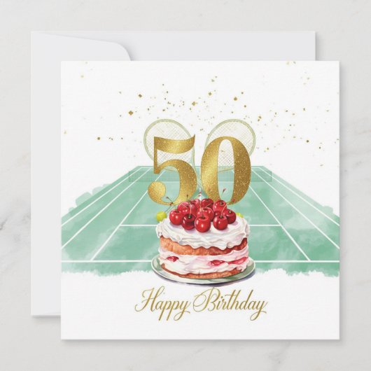 テニス 50歳の誕生日 テニスボール ラケット (正面)