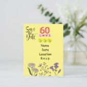 テニス 60歳の誕生日  日程を保存 ポストカード (スタンド正面)