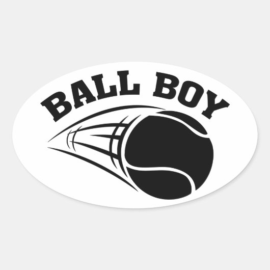 テニス – Ball Boy Stickers 楕円形シール (正面)