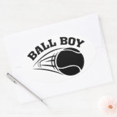 テニス – Ball Boy Stickers 楕円形シール (封筒)