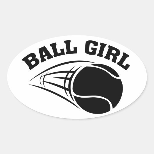 テニス – Ball Girl Stickers 楕円形シール (正面)