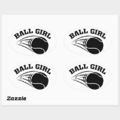 テニス – Ball Girl Stickers 楕円形シール (シート)