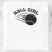 テニス – Ball Girl Stickers 楕円形シール (バッグ)