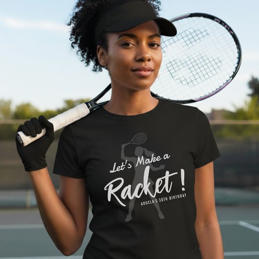 テニス Let's Make a Racket 誕生日パーティー Tシャツ