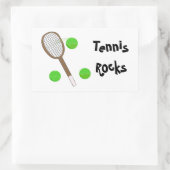 テニス Rocks 長方形シール (バッグ)