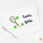 テニス Rocks 長方形シール (封筒)