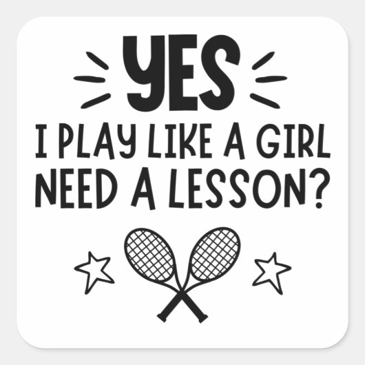 テニス:Yes遊女の子が好きレッスンが必要? スクエアシール (正面)