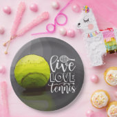 テニスLive Love Tennisボールを黒に ペーパープレート (パーティー)