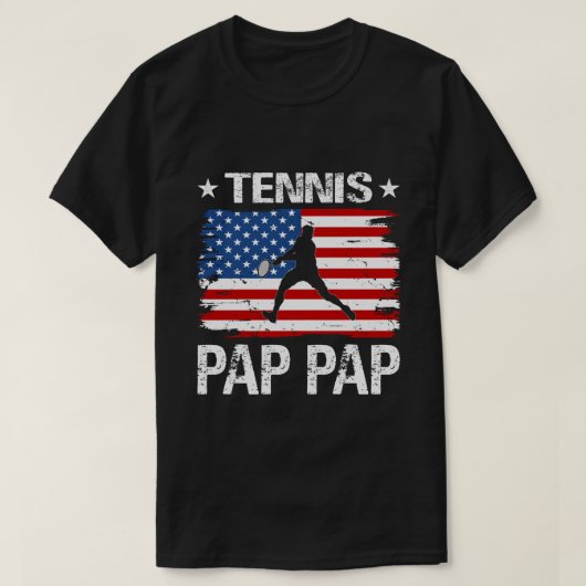 テニスPAP PAPアメリカ国旗の父の日 Tシャツ (デザイン正面)