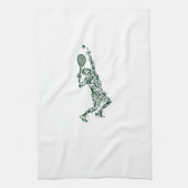 テニスTシャツ – プレーヤーの位置ボールラケット キッチンタオル (縦)