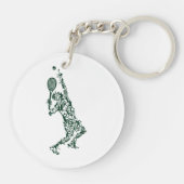 テニスTシャツ – プレーヤーの位置ボールラケット キーホルダー (裏面)