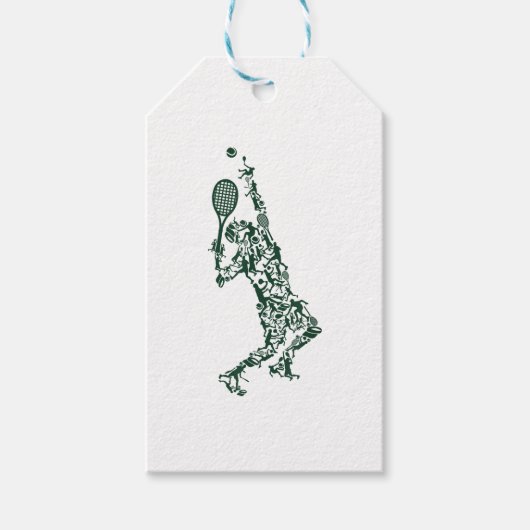 テニスTシャツ – プレーヤーの位置ボールラケット ギフトタグ (正面)