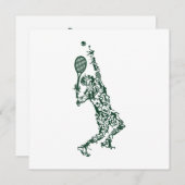 テニスTシャツ – プレーヤーの位置ボールラケット サンキューカード (正面/裏面)