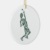 テニスTシャツ – プレーヤーの位置ボールラケット セラミックオーナメント (右)