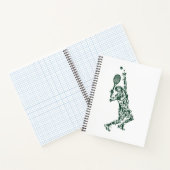 テニスTシャツ – プレーヤーの位置ボールラケット ノートブック (内部)