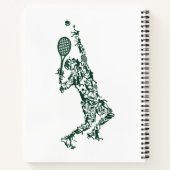 テニスTシャツ – プレーヤーの位置ボールラケット ノートブック (裏面)