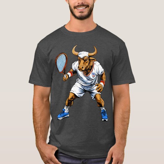 テニスTaurus – テニス選手Tシャツ Tシャツ (正面)