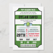 テニスVIPチケット バー・バット・ミッツヴァ招待状 招待状 (正面)