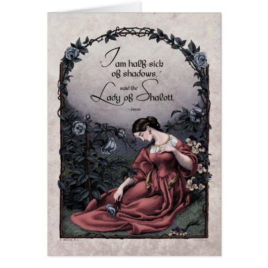 テニソン「シャロットのレディ」ビクトリアンアートカード (正面)