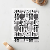 テニモダンス機器とアクセサリのパターン ノートカード (正面/裏面インサイチュ)