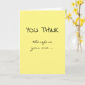 テニューおめでとう(私は考える、故に私は存在する) カード (黄色い花)