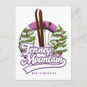 テニー・マウンテン・ニューハンプシャー・スキーのロゴ ポストカード (正面)