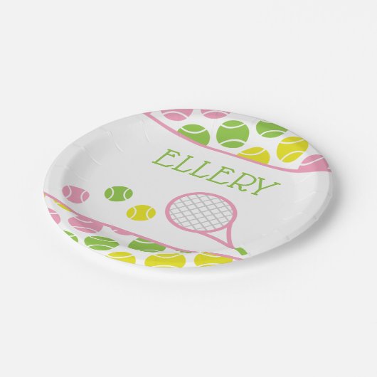 テニ名門私立校風のスパーソナライズされたパーティープレート ペーパープレート (アングル)