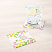 テニ名門私立校風のスパーソナライズされた紙コースター スクエアペーパーコースター (インサイチュ)