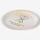 テニ結婚スパーソナライズされた ペーパープレート (アングル)