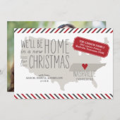 テネシーのクリスマスの引越し発表ホリデー シーズンカード (正面/裏面)