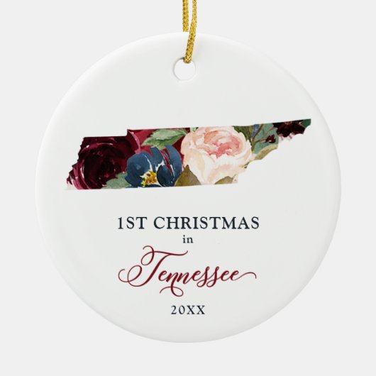 テネシーのニューホームでパーソナライズされたのクリスマス セラミックオーナメント (正面)