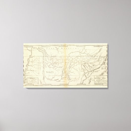 テネシーの地図 キャンバスプリント (正面)