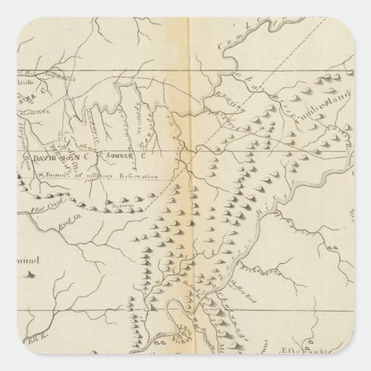 テネシーの地図 スクエアシール (正面)