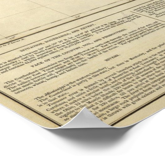 テネシーの地図 ポスター (角)