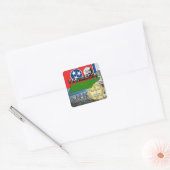 テネシーの地図、国旗、州の印章と写真 スクエアシール (封筒)