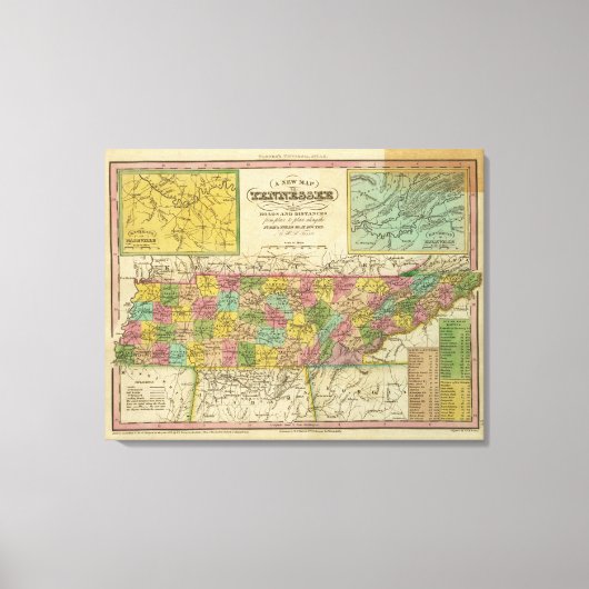 テネシーの新地図2 キャンバスプリント (正面)
