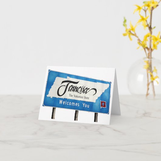 テネシーはあなたを歓迎する高速道路のサインのグリーティングカード カード (黄色い花)