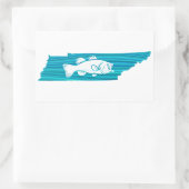 テネシーウェーブ魚釣り 長方形シール (バッグ)