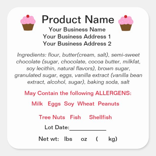 テネシーコテージ食品法製品ラベル スクエアシール (正面)