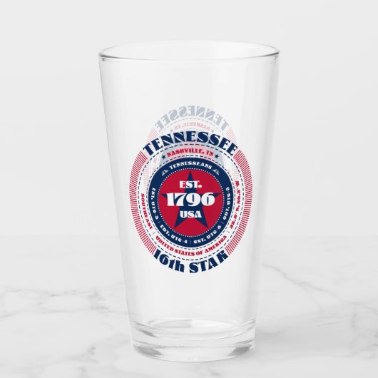 テネシーサーキュラータイポグラフィデザイン タンブラーグラス (正面)