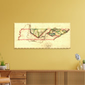 テネシーパノラママップテネシー キャンバスプリント (インサイチュ (リビング))