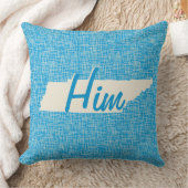 テネシーパーソナライズされたブルーピローの州の地図 クッション (ブランケット)