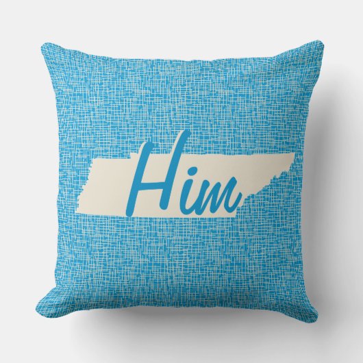 テネシーパーソナライズされたブルーピローの州の地図 クッション (正面)