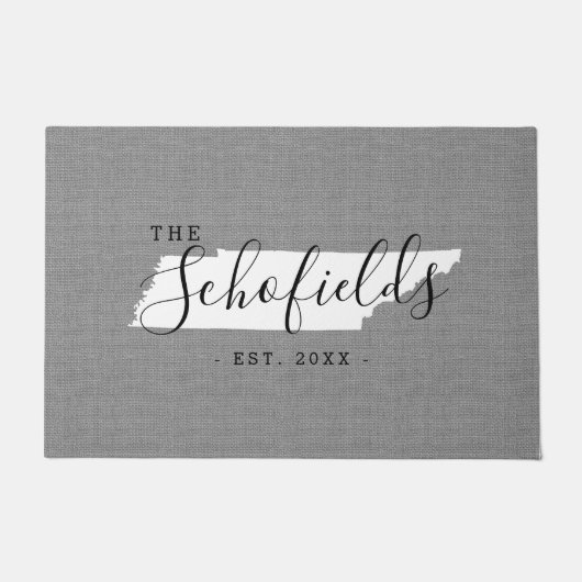 テネシーファミリーモノグラム州ドormat ドアマット (正面)