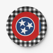 テネシープレート、バッファロープレイド米国、テネシー州旗 ペーパープレート (正面)