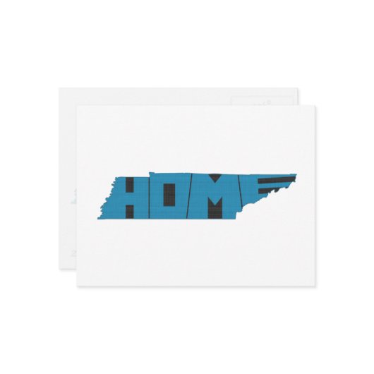 テネシーホーム州州マップシェイプブルー ポストカード (正面/裏面インサイチュ)