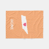 テネシーマップホーム州ラブオプションハート フリースブランケット (正面(横))