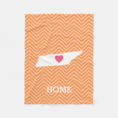 テネシーマップホーム州ラブオプションハート フリースブランケット (正面)